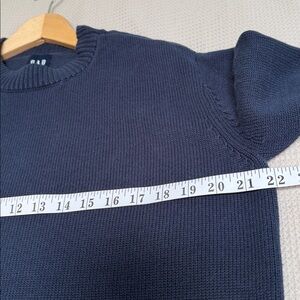 GAP sz S oversize 100% cotton blue sweater - deep ribbed hem sleeves